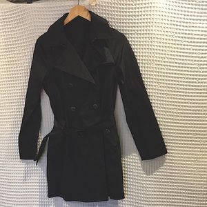 Navy raglan sleeve trench coat
